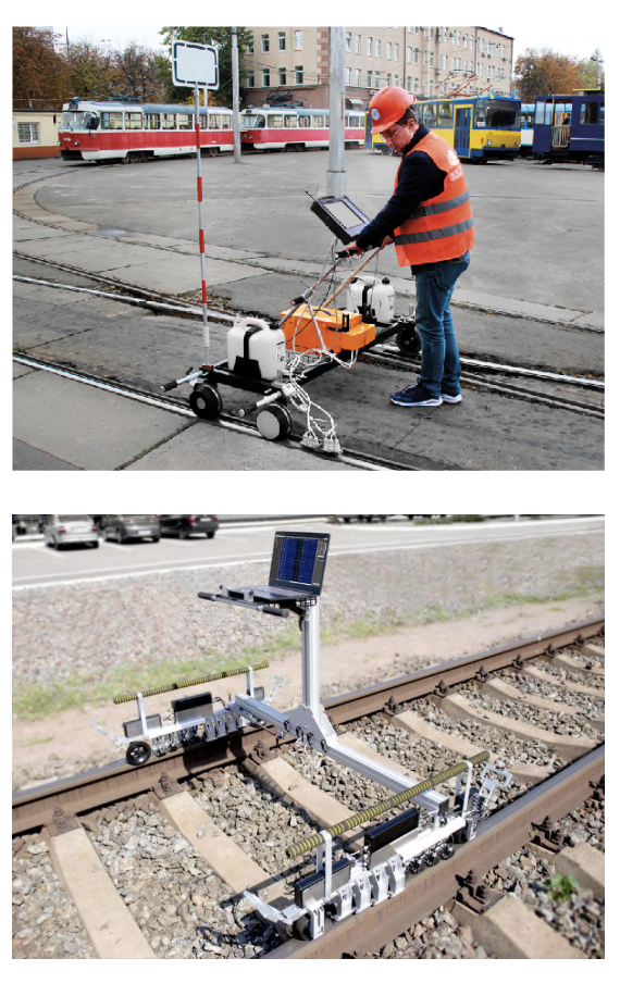 Mechanized railway testing by means of removable trolley